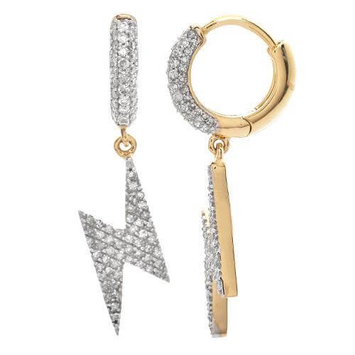 10KY 1.00CTW DIAMOND LIGHTNING BOLT DANGLING - Johnny Dang & Co