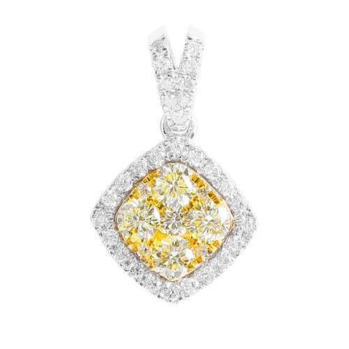 14KW 1.00CTW FANCY YELLOW DIAMOND PENDANT - Johnny Dang & Co