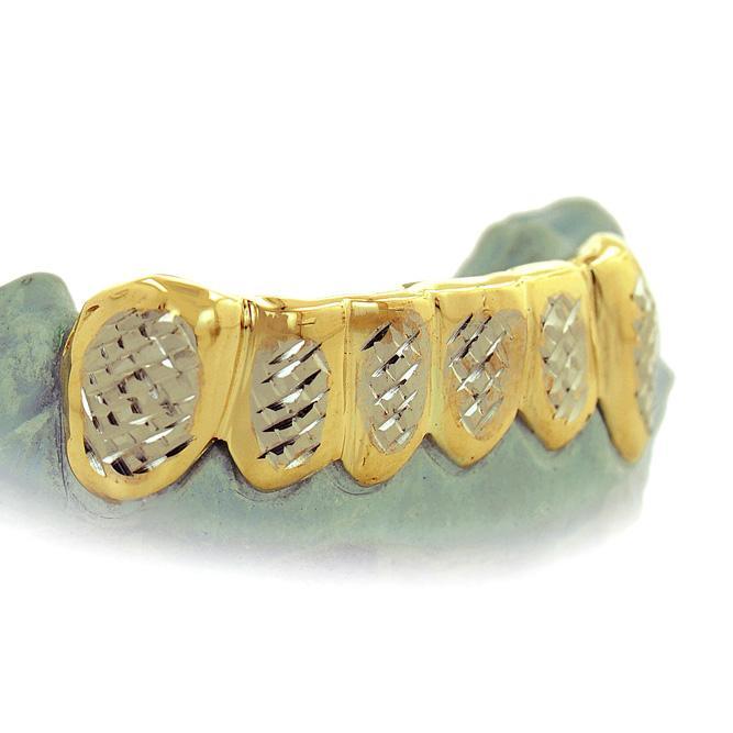 6 Teeth Two Tone Grill With Diamond Cuts - JDG41-INDACU - Johnny Dang & Co