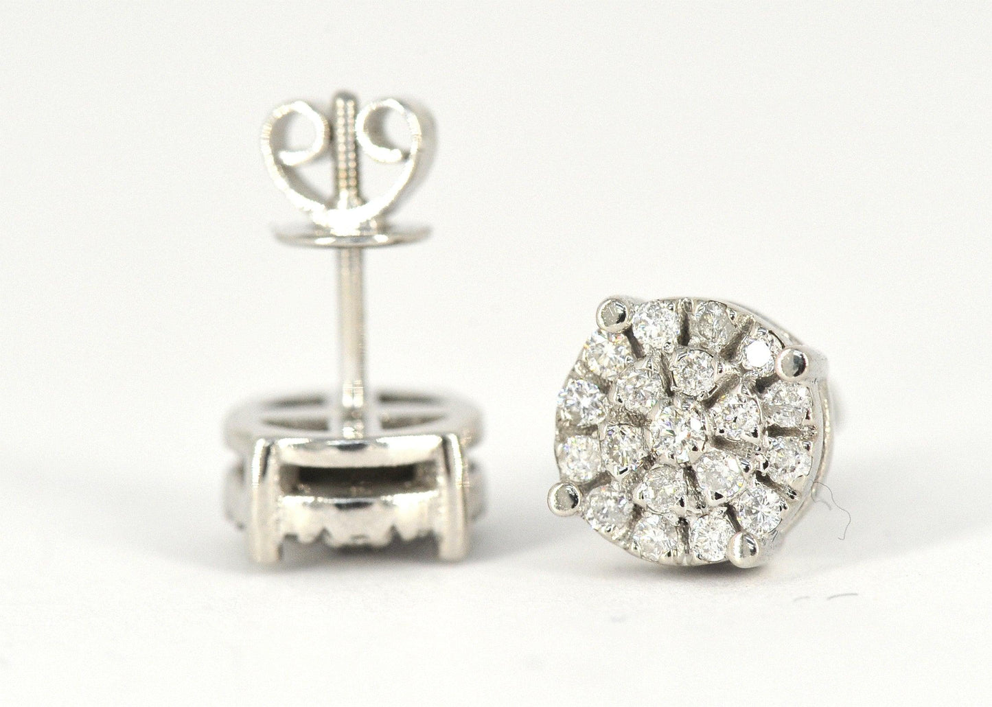 0.50 CTTW Cluster Diamond Custom Earrings - Johnny Dang & Co