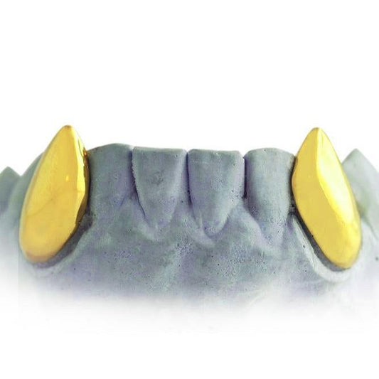 Vampire Fangs 2 teeth Gold Fangs - JDTK-G55 - Johnny Dang & Co