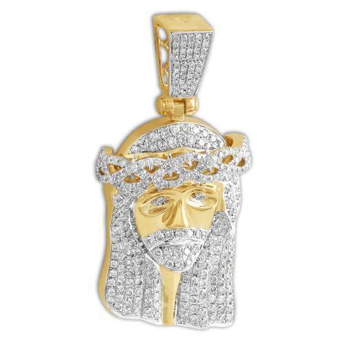 10KY 3.00CTW DIAMOND JESUS PENDANT - Johnny Dang & Co