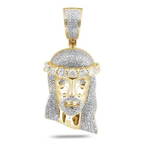 10KY 1.15CTW DIAMOND JESUS PENDANT - Johnny Dang & Co