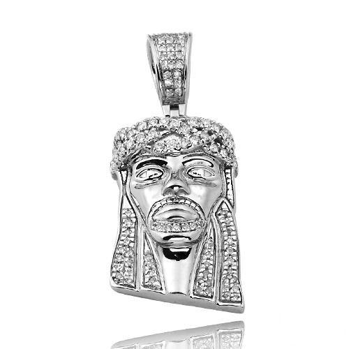 10KW 0.35CTW DIAMOND JESUS PENDANT - Johnny Dang & Co