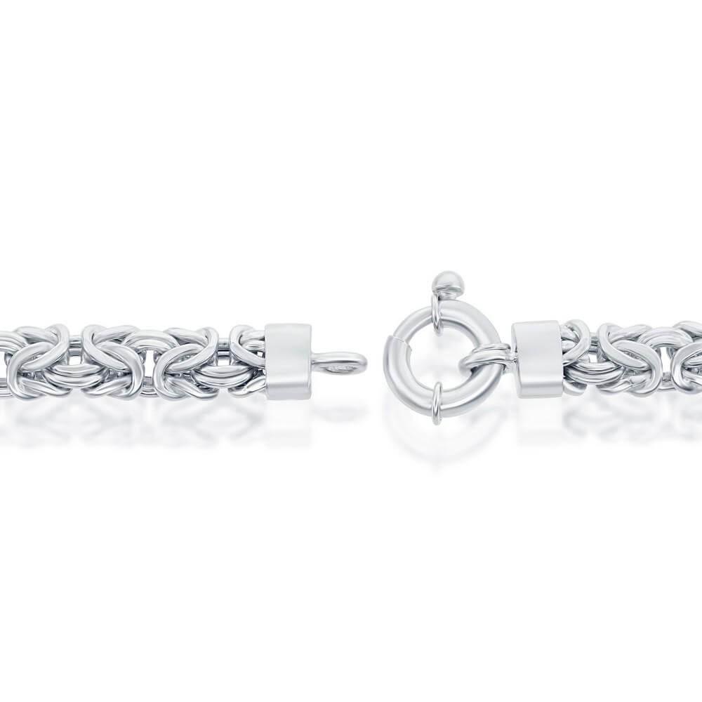 Sterling Silver Classic Byzantine Necklace - Rhodium Plated - Johnny Dang & Co