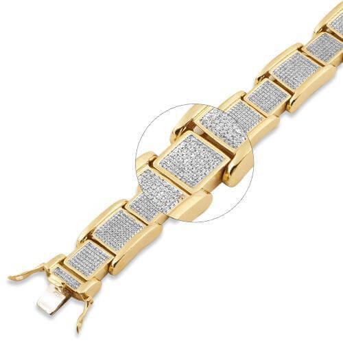 10KY 2.30CTW DIAMOND FANCY MENS BRACELET - Johnny Dang & Co