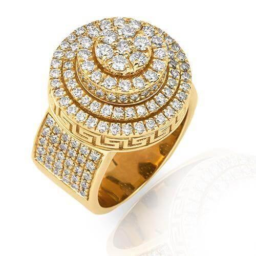 14K 3.50CT DIAMOND ROUND CLUSTER "Lollipop" RING - Johnny Dang & Co