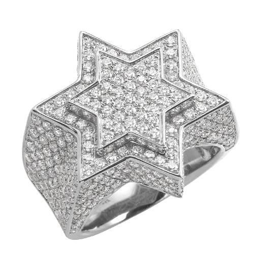 14KW 4.60CTW DIAMOND 3- STAR OF DAVID MENS RING - Johnny Dang & Co