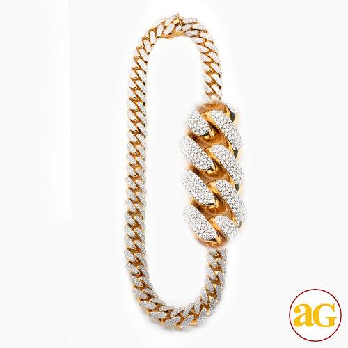 10KY 45.05CTW DIAMOND SOLID LINK MIAMI CUBAN CHAIN - Johnny Dang & Co