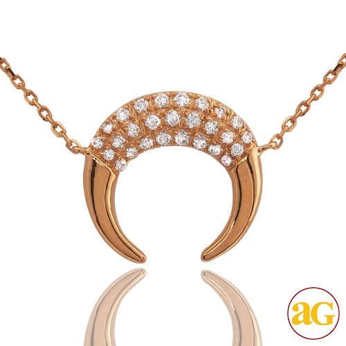 14KR 0.20CTW DIAMOND NECKLACE - ROUNDED PROFILE - Johnny Dang & Co