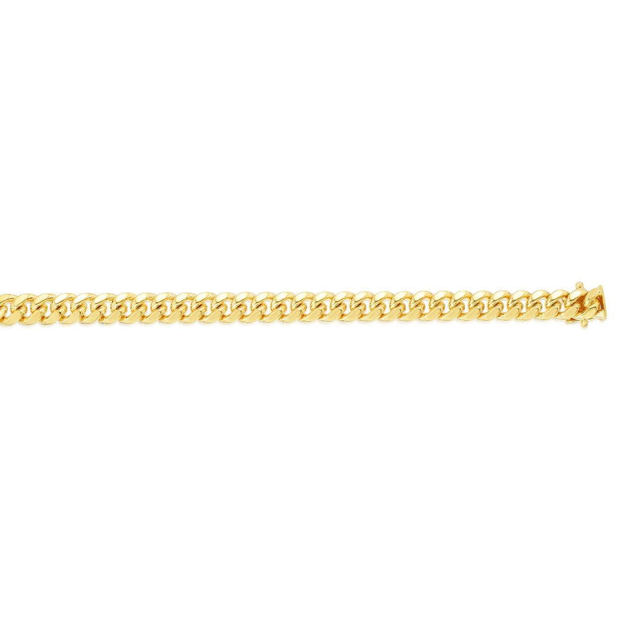 14kt Gold 9 inches Yellow Finish 7mm New Miami Cuban Bracelet with Box Clasp