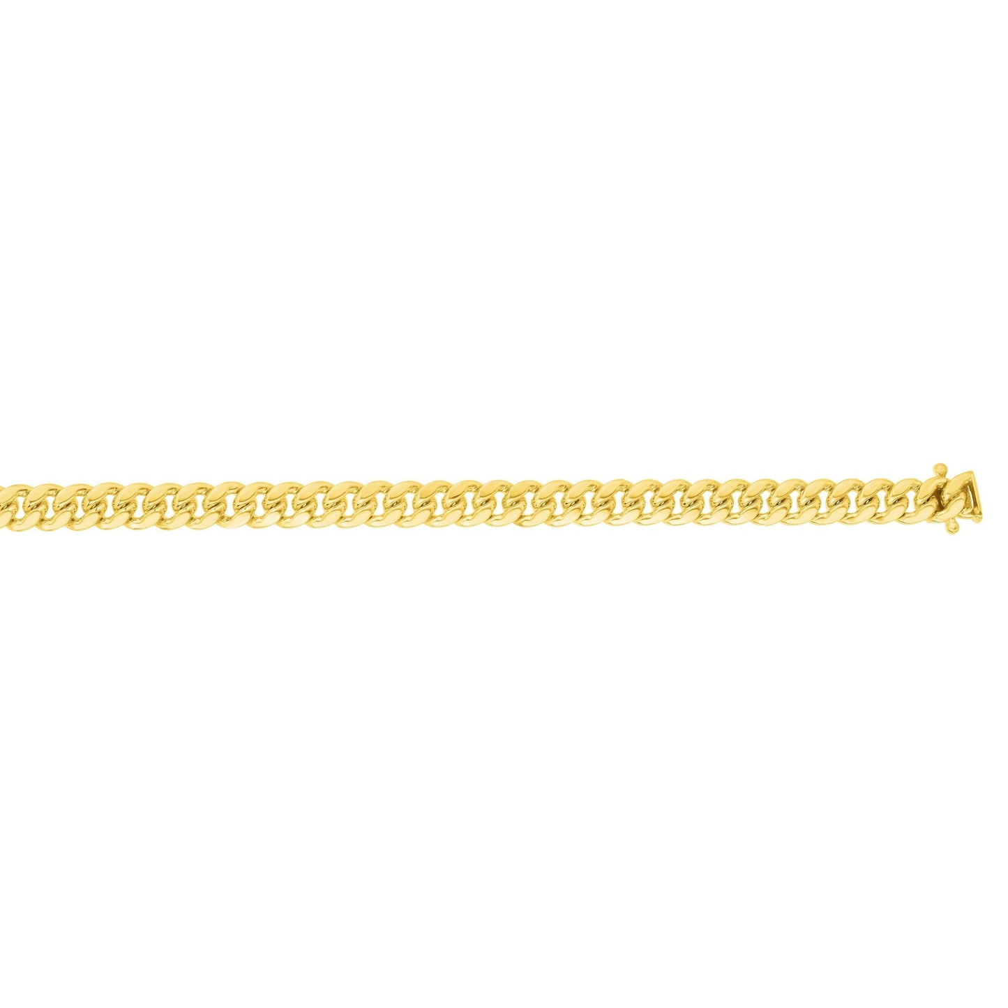 14kt Gold 8.75 inches Yellow Finish 9.2mm Polished New Miami Cuban Bracelet with Box Clasp - Johnny Dang & Co