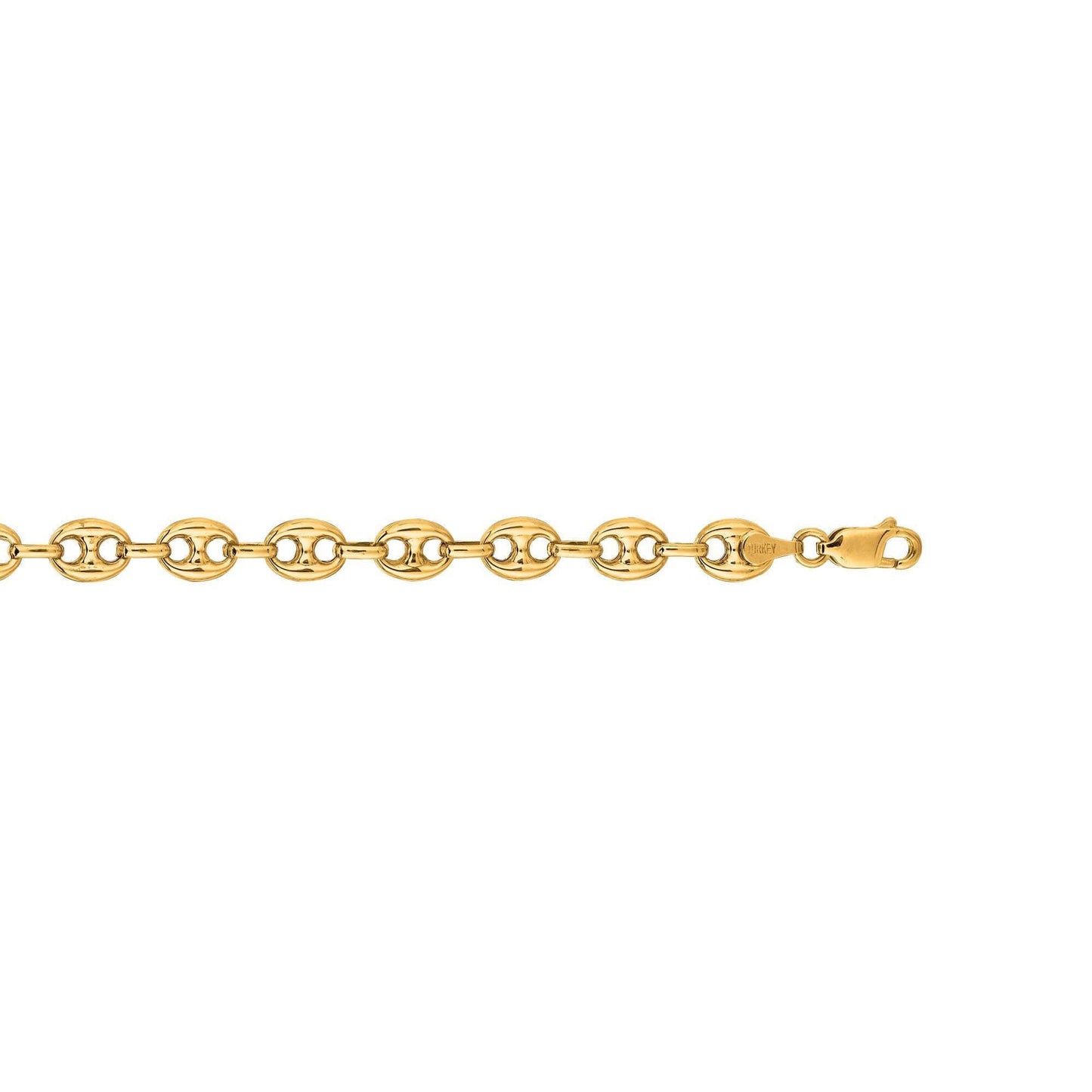 14kt 20 inches Yellow Gold 11mm SHiny Puff Mariner Link Necklace with Lobster Clasp - Johnny Dang & Co
