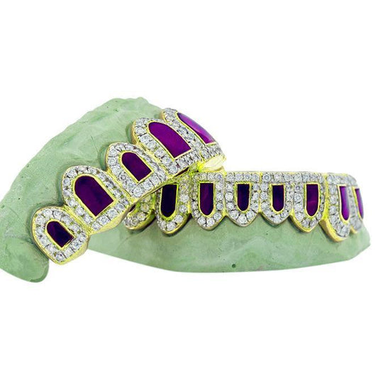 PWG2017 CANDY PAINT PAUL WALL CUSTOM DIAMOND PURPLE ENAMEL GRILL - Johnny Dang & Co