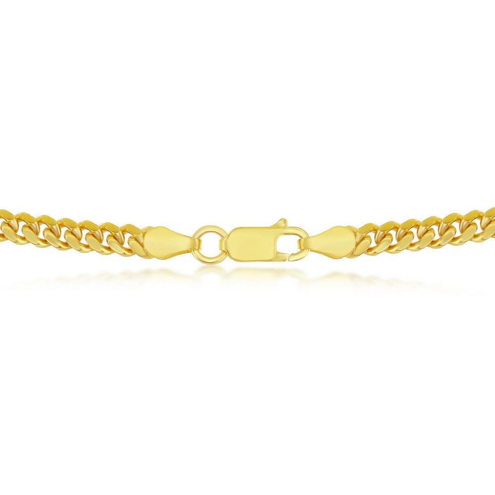Sterling Silver 4mm 'Solid' Miami Cuban Chain - Gold Plated - Johnny Dang & Co