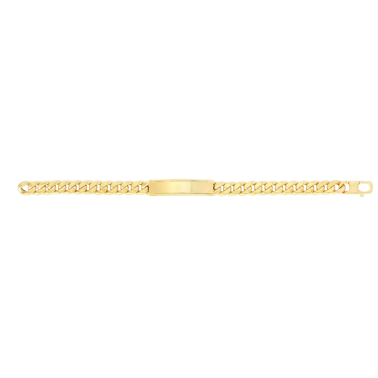 14kt Gold 8 inches Yellow Finish 9.5x47mm(CE).8.4mm(Ch) Polished ID Bracelet with Lobster Clasp - Johnny Dang & Co