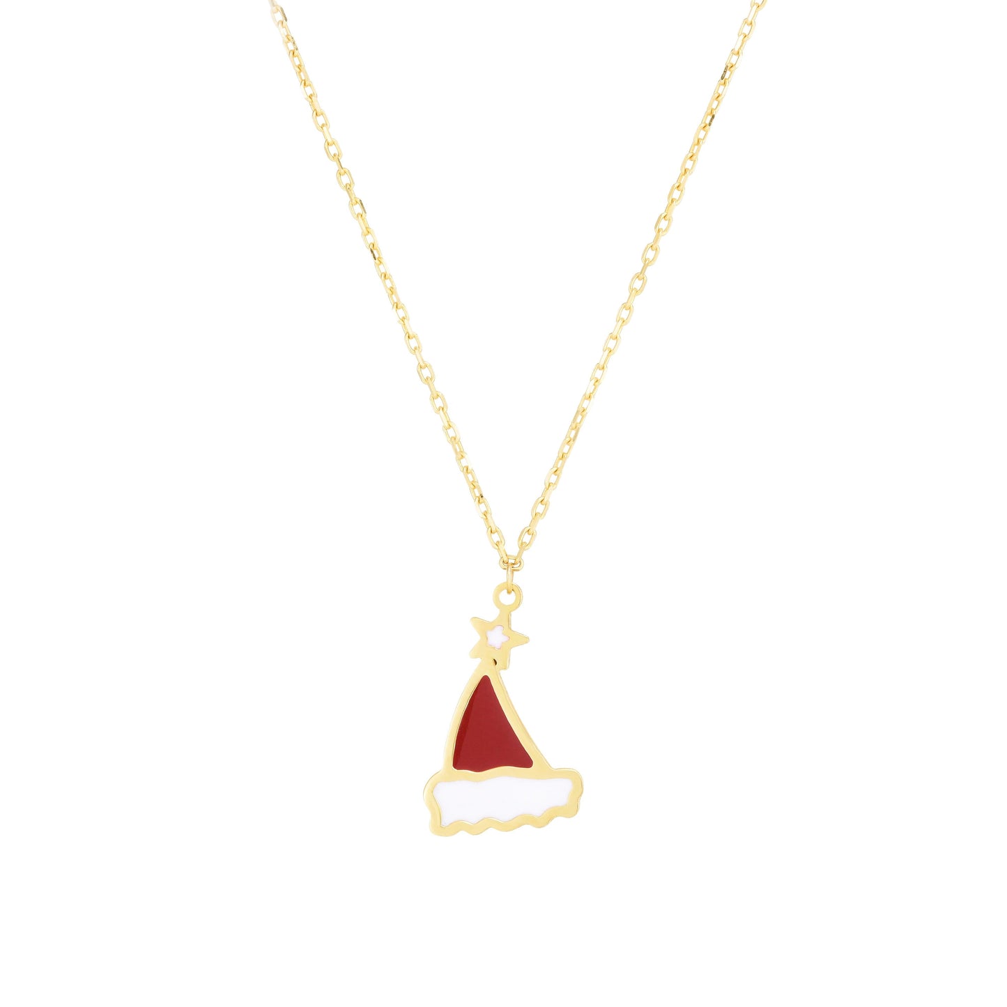 14K Gold Santa Hat Necklace - Johnny Dang & Co