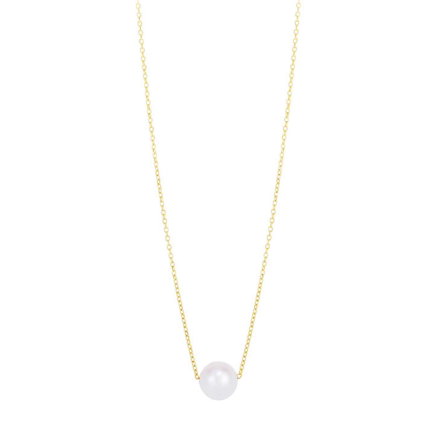 14K Pearl Necklace Solitaire - Johnny Dang & Co