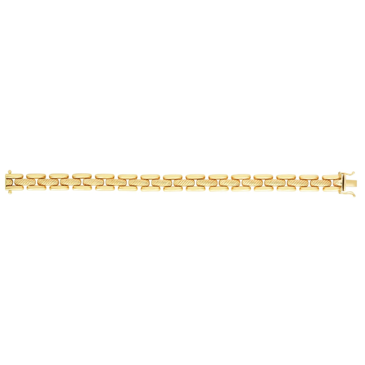 14kt Gold 8 inches Yellow Finish 10mm Polished Fancy Bracelet with Box+Figure 8 Clasp - Johnny Dang & Co