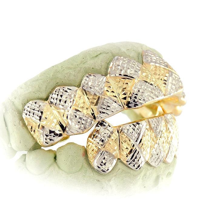 JDTK-S161602-1A Deep Diamond Cuts Two Tone Grillz - Johnny Dang & Co