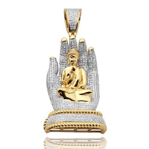 10KY 2.75CTW DIAMOND BUDDHA HAND PENDANT - Johnny Dang & Co