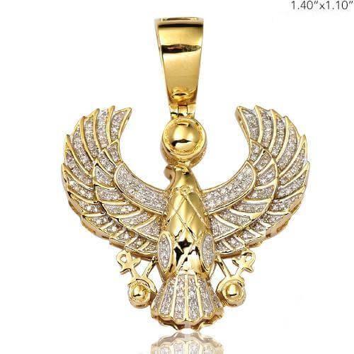 10KY 0.35CTW DIAMOND Ancient Egyptian Birds Symbol (HORUS) Pendant - Johnny Dang & Co