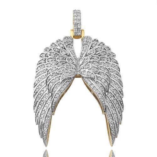 10KY 0.75CTW MICROPAVE DIAMOND DOUBLE ANGEL WING - Johnny Dang & Co