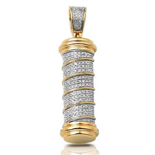 10KY 0.65CTW DIAMOND CYLINDER POLL PENDANT WITH - Johnny Dang & Co