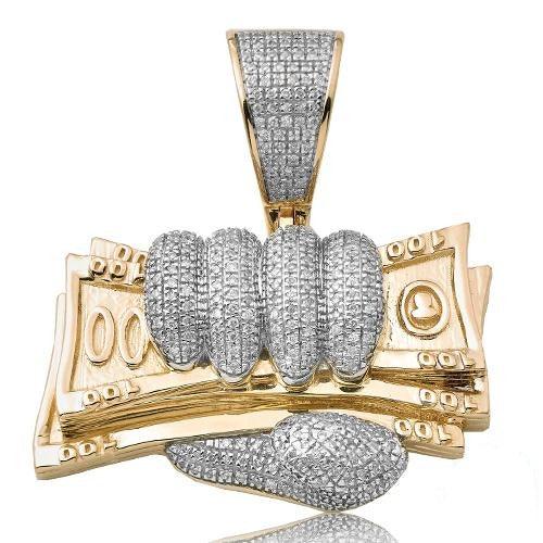 10KY 0.65CTW DIAMOND MONEY FIST PENDANT - Johnny Dang & Co