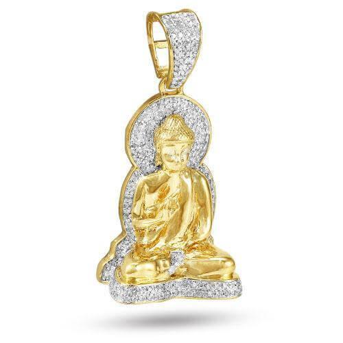 10KY 0.50CTW DIAMOND SITTING BUDDHA PENDANT - Johnny Dang & Co