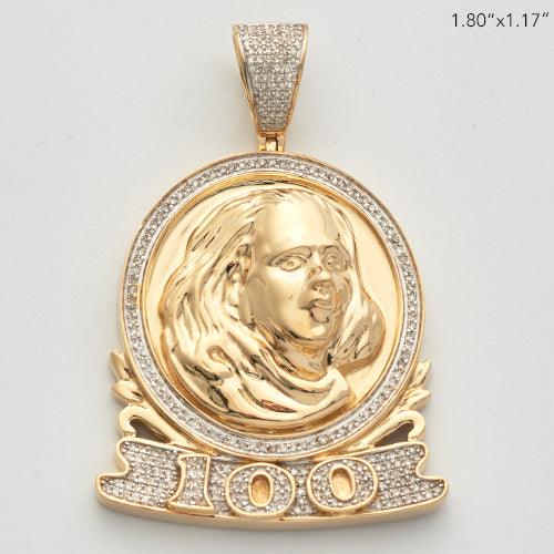 10KY 0.55CTW DIAMOND BENJAMIN FRANKLIN FACE - Johnny Dang & Co