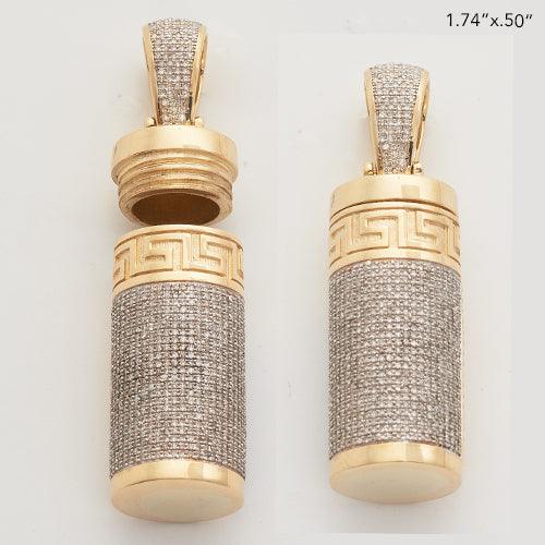 10KY 1.60CTW DIAMOND EMPTY CYLINDER URN PENDANT - Johnny Dang & Co