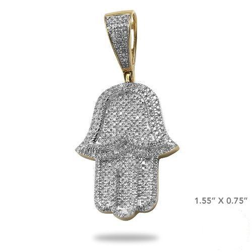 10KY 0.70CTW DIAMOND 3-D HAMZAH PENDANT - Johnny Dang & Co