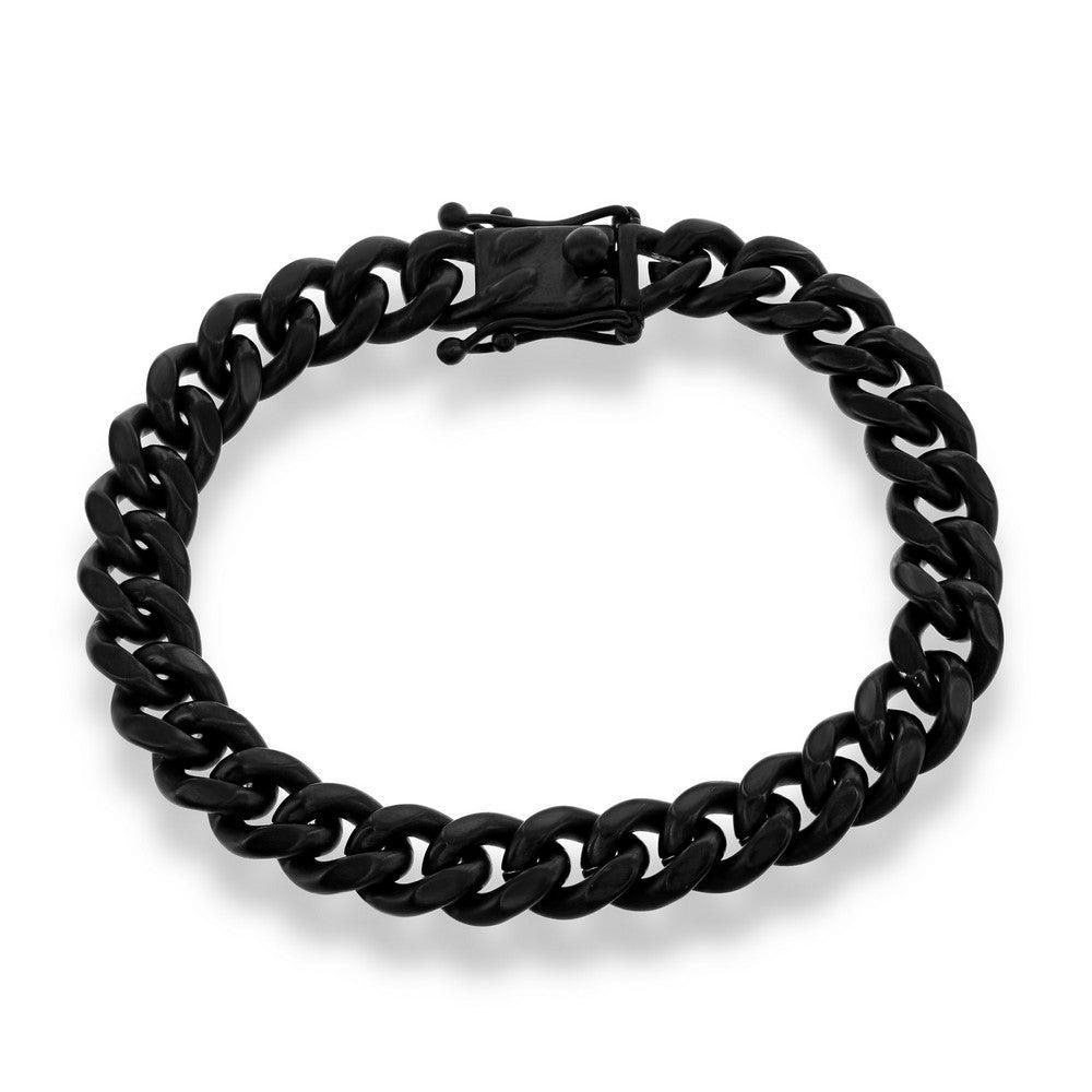 Stainless Steel 10mm Miami Cuban Link Bracelet - Black Plated - Johnny Dang & Co