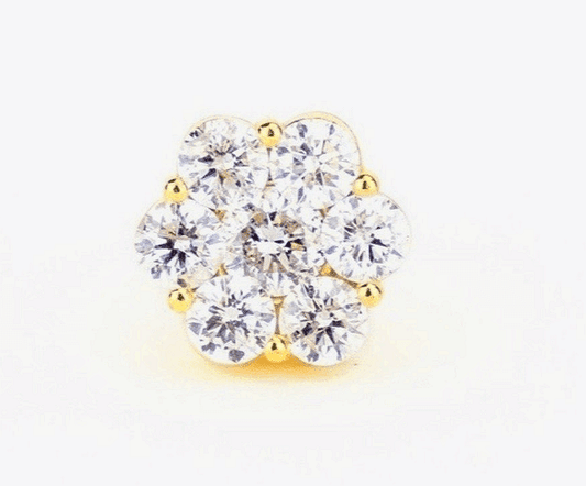 JDTK-floralearring2- 14k Gold Custom Floral/Cluster Earrings with 3/4th CTTW Diamonds - Johnny Dang & Co