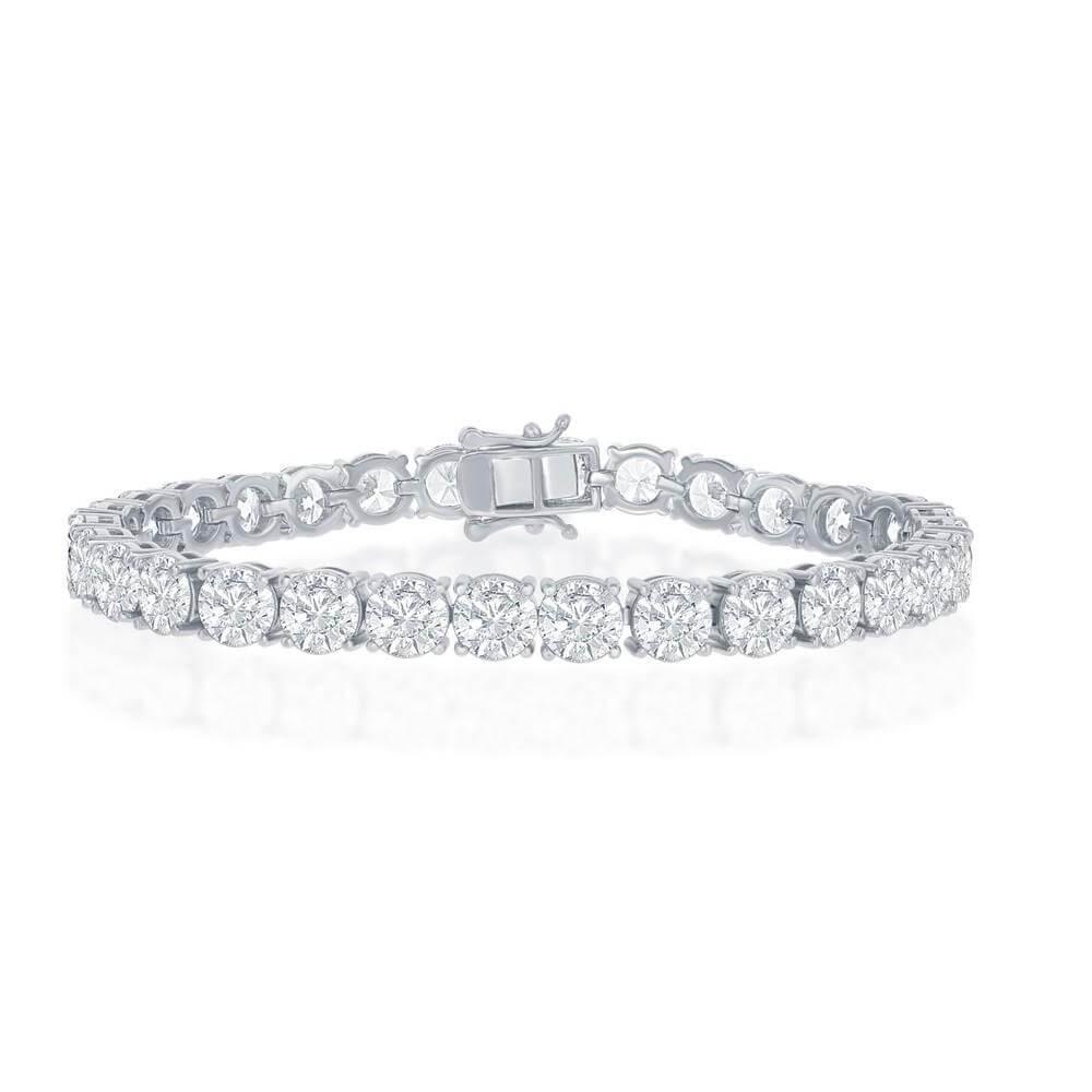 Sterling Silver 6mm Prong-Set Round CZ Tennis Bracelet - Johnny Dang & Co
