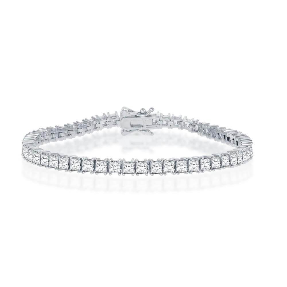 Sterling Silver 4mm Square Tennis Bracelet - Johnny Dang & Co