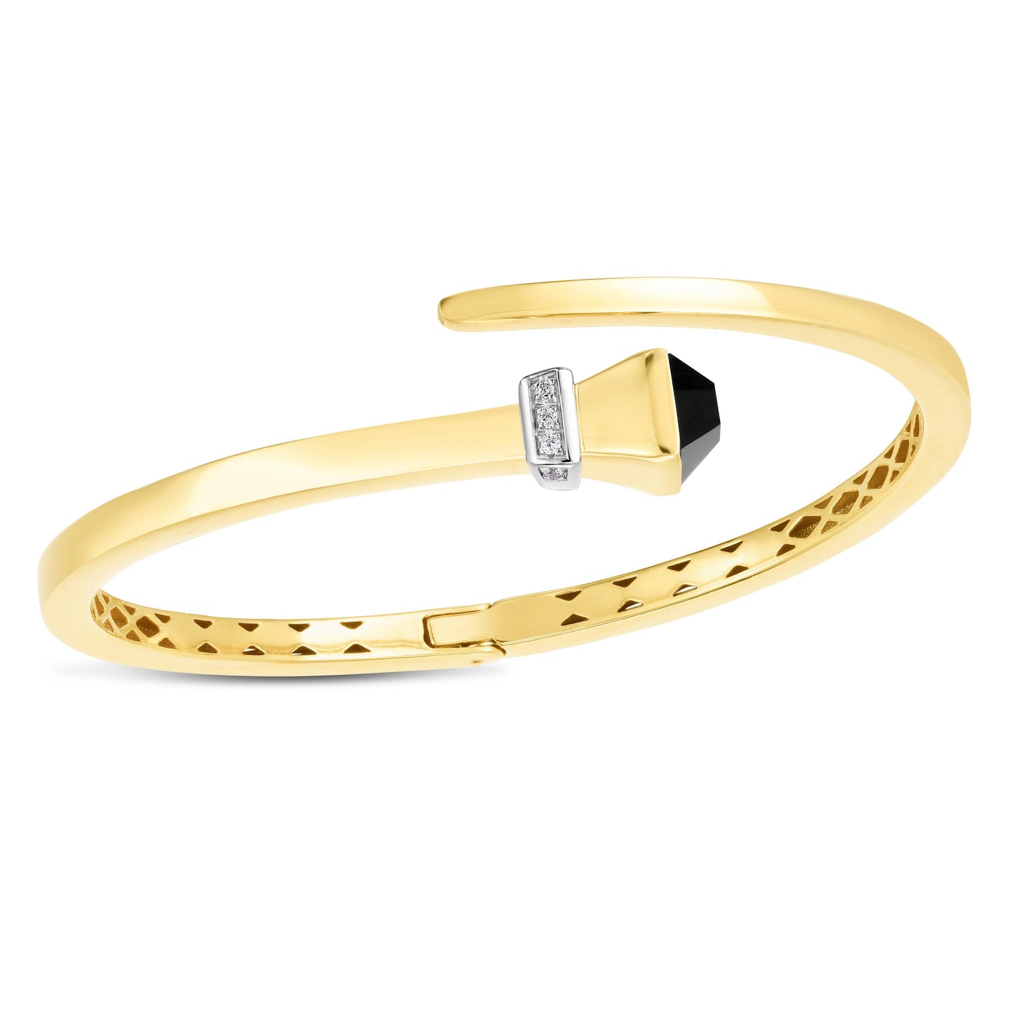 14K Onyx & Diamond Wrap Hardware Bangle - Johnny Dang & Co