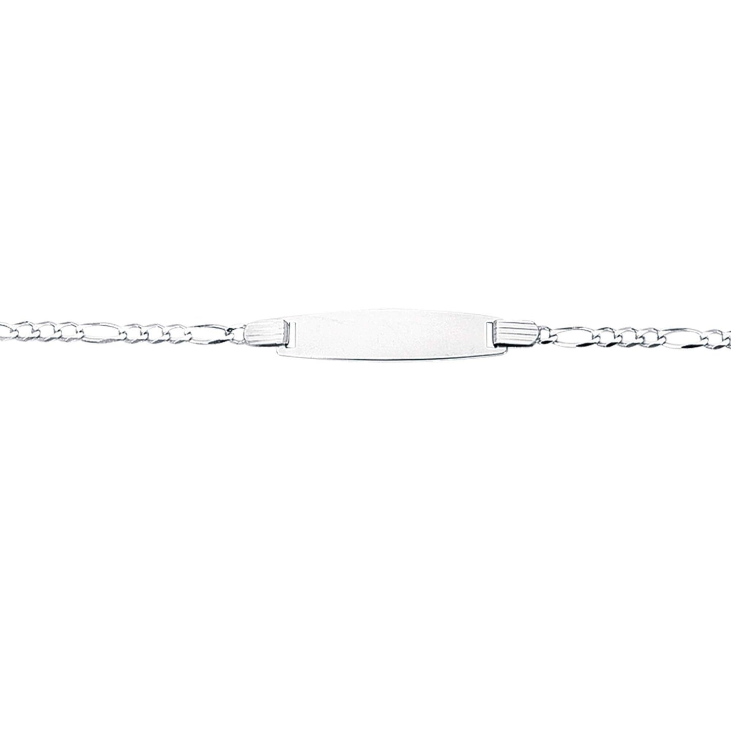 Kids 14kt 6 inches White Gold 6 inches Shiny Classic Figaro ID Bracelet with Lobster Clasp - Johnny Dang & Co
