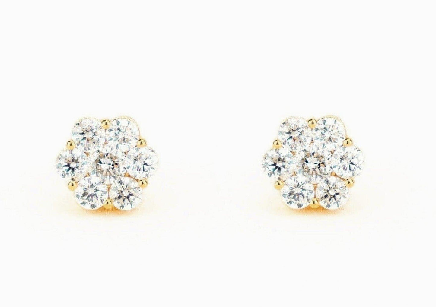 JDTK-floralearring2- 14k Gold Custom Floral/Cluster Earrings with 3/4th CTTW Diamonds - Johnny Dang & Co