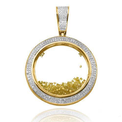 10KY 1.65CTW YELLOW AND WHITE DIAMOND MEDALLION WI - Johnny Dang & Co