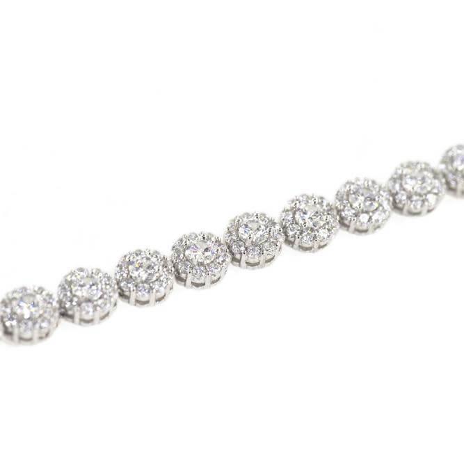 CZ Silver Flower Bracelet - Johnny Dang & Co