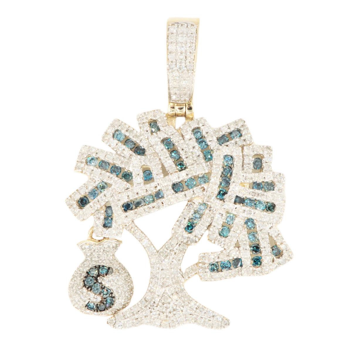 money tree pendant 10KY 1.85CTW GREEN AND WHITE DIAMOND 'MONEY TREE' – Johnny Dang & Co