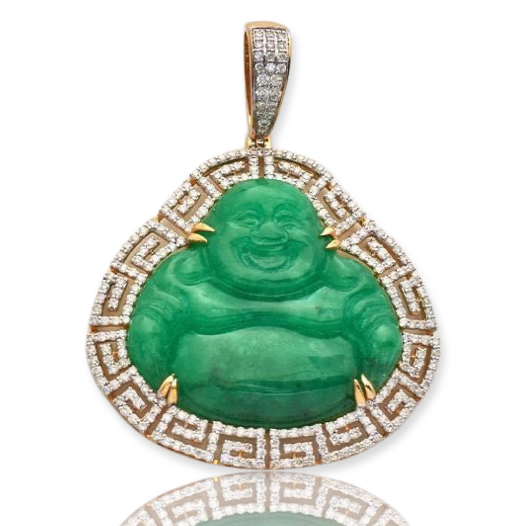 Jade buddha store diamond pendant