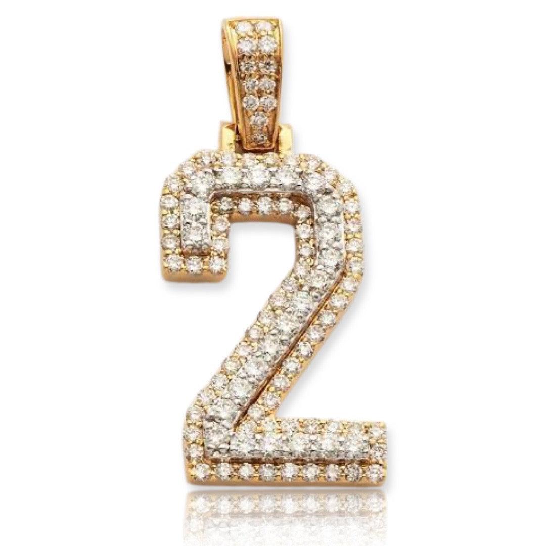 10KY+W 0.85CTW DIAMOND NUMBER PENDANT - Johnny Dang & Co