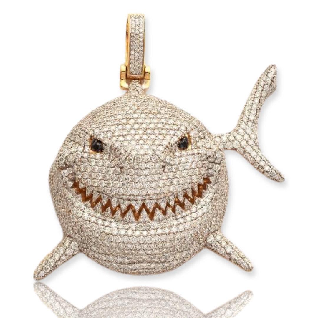 10KY DIAMOND SMILING SHARK PENDANT – Johnny Dang Co