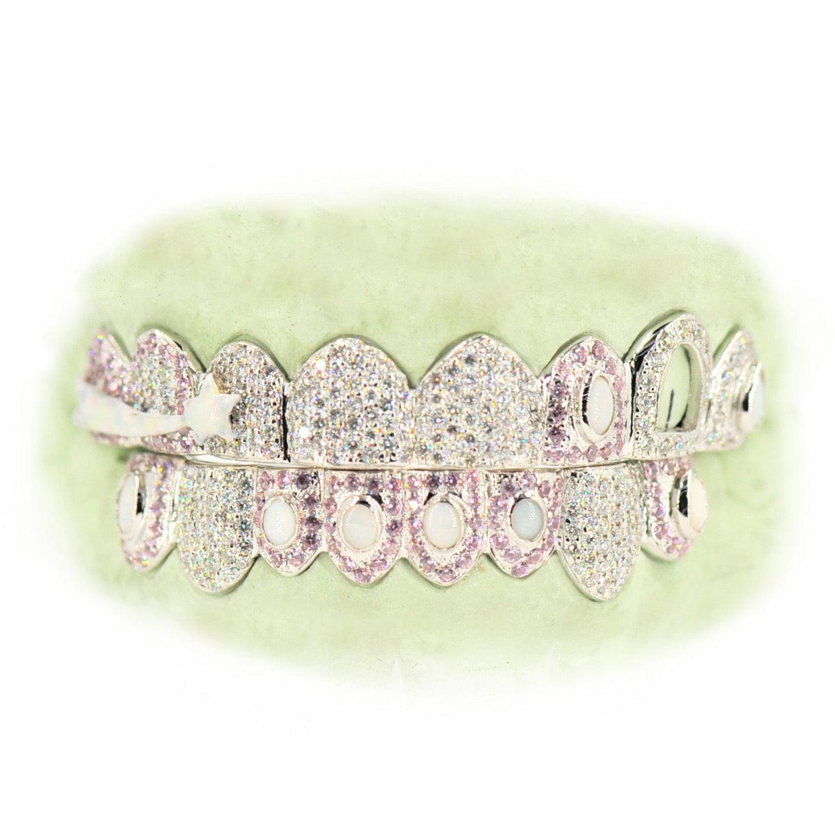 8 Top/ 8 Bottom Shooting Star Opal and Honeycomb Grillz – Johnny