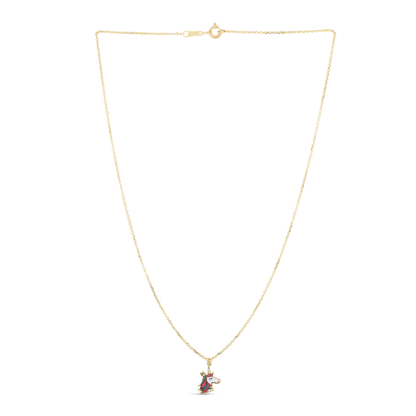 Kids 14K Gold Enamel Unicorn Necklace - Johnny Dang & Co