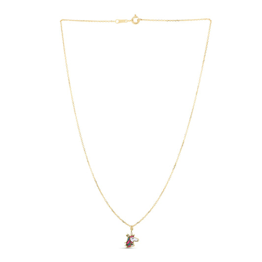 Kids 14K Gold Enamel Unicorn Necklace - Johnny Dang & Co