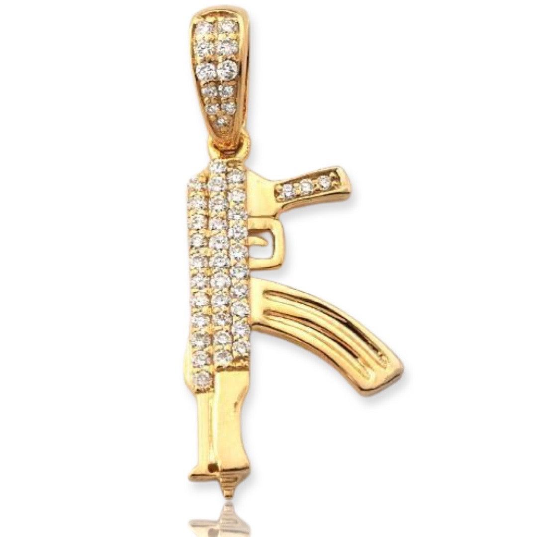10KY 0.25CTW DIAMOND AK-47 GUN PENDANT - Johnny Dang & Co